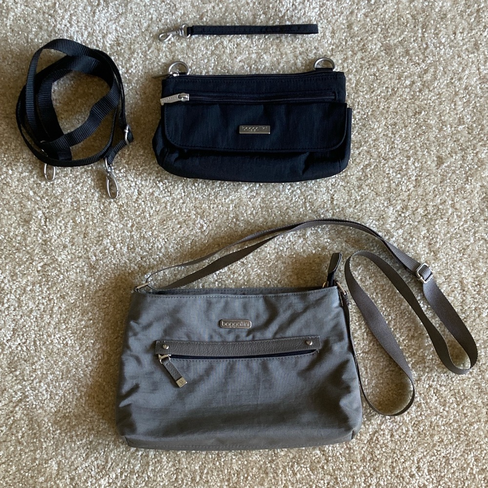 BAGGALLINI Black and Gray Crossbody Bag Duo